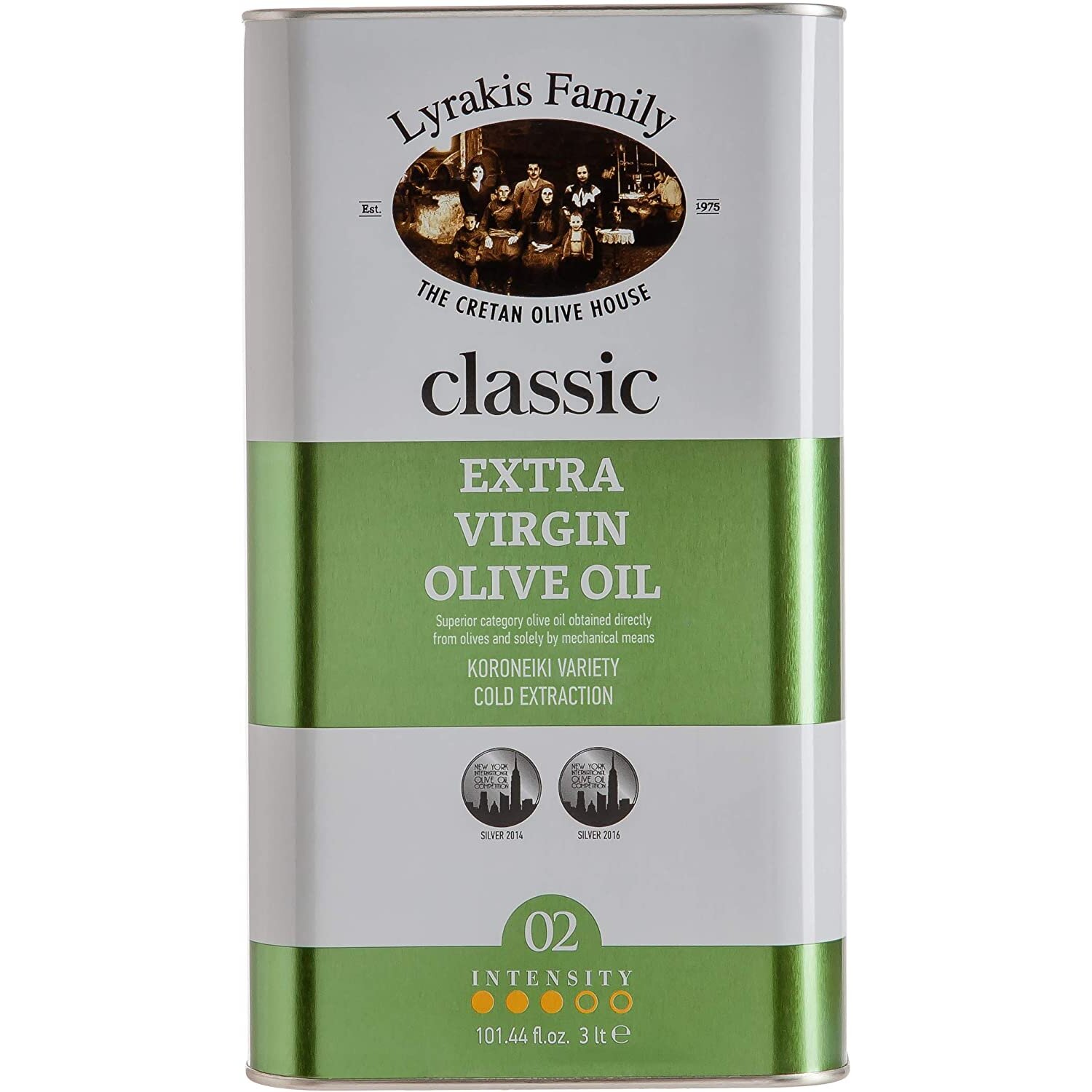 Lyrakis Family est. 1975' Olive Oil Extra Virgin First Cold Pressed Greek 3l Crete Premium